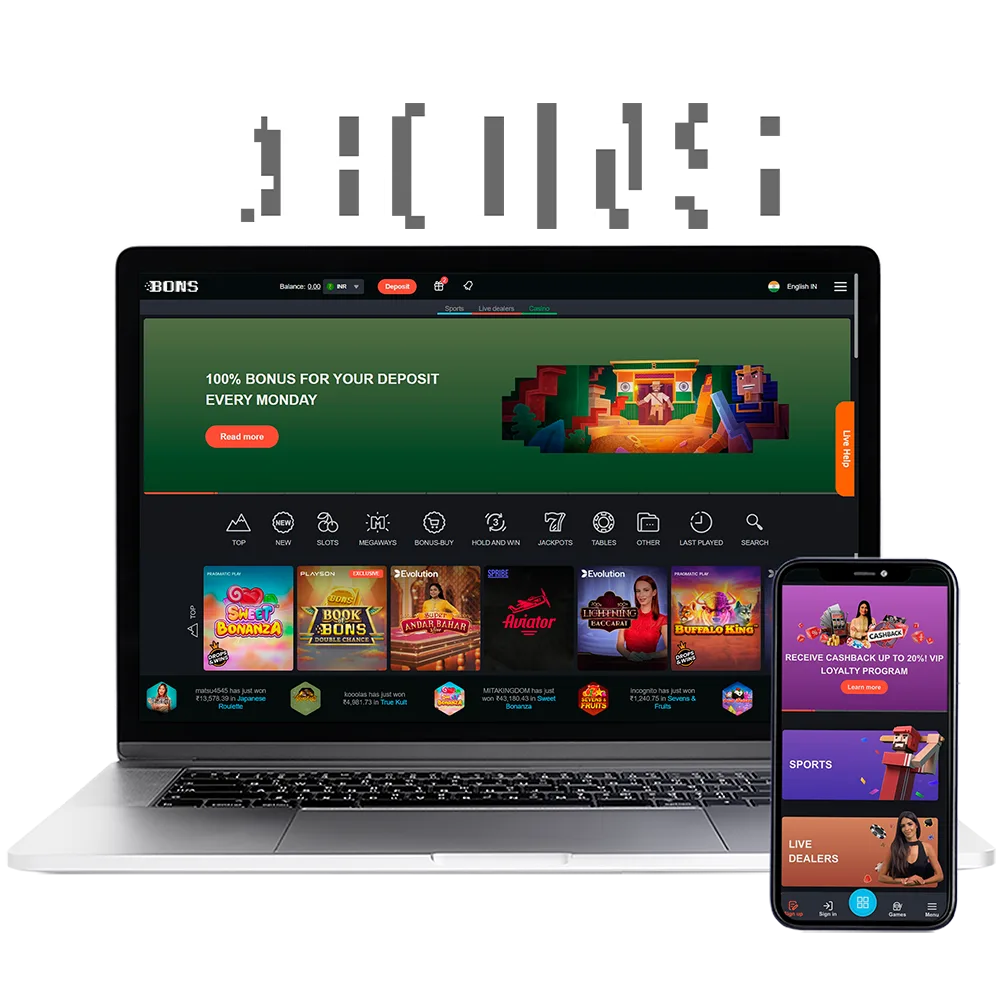 Casino and sports betting at licensed bookmaker BONS.
