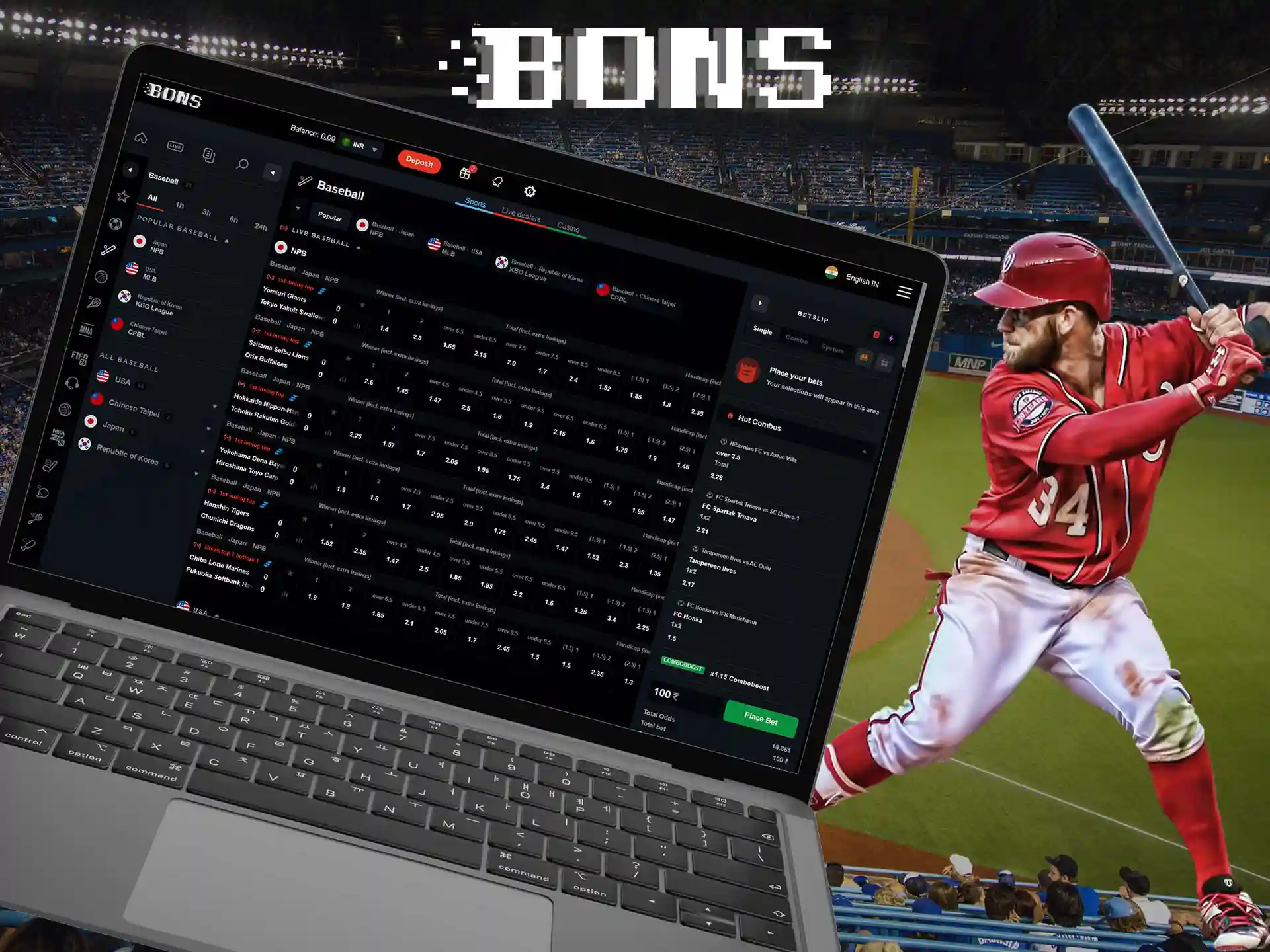 All the major baseball championships and a wide selection of betting odds at BONS.