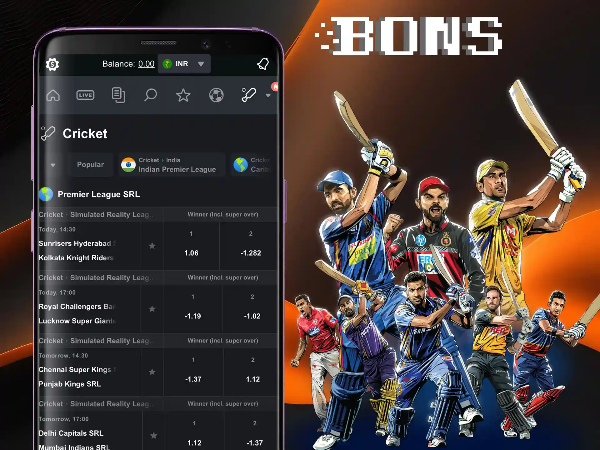 Observe the course of events and bet on virtual sports.