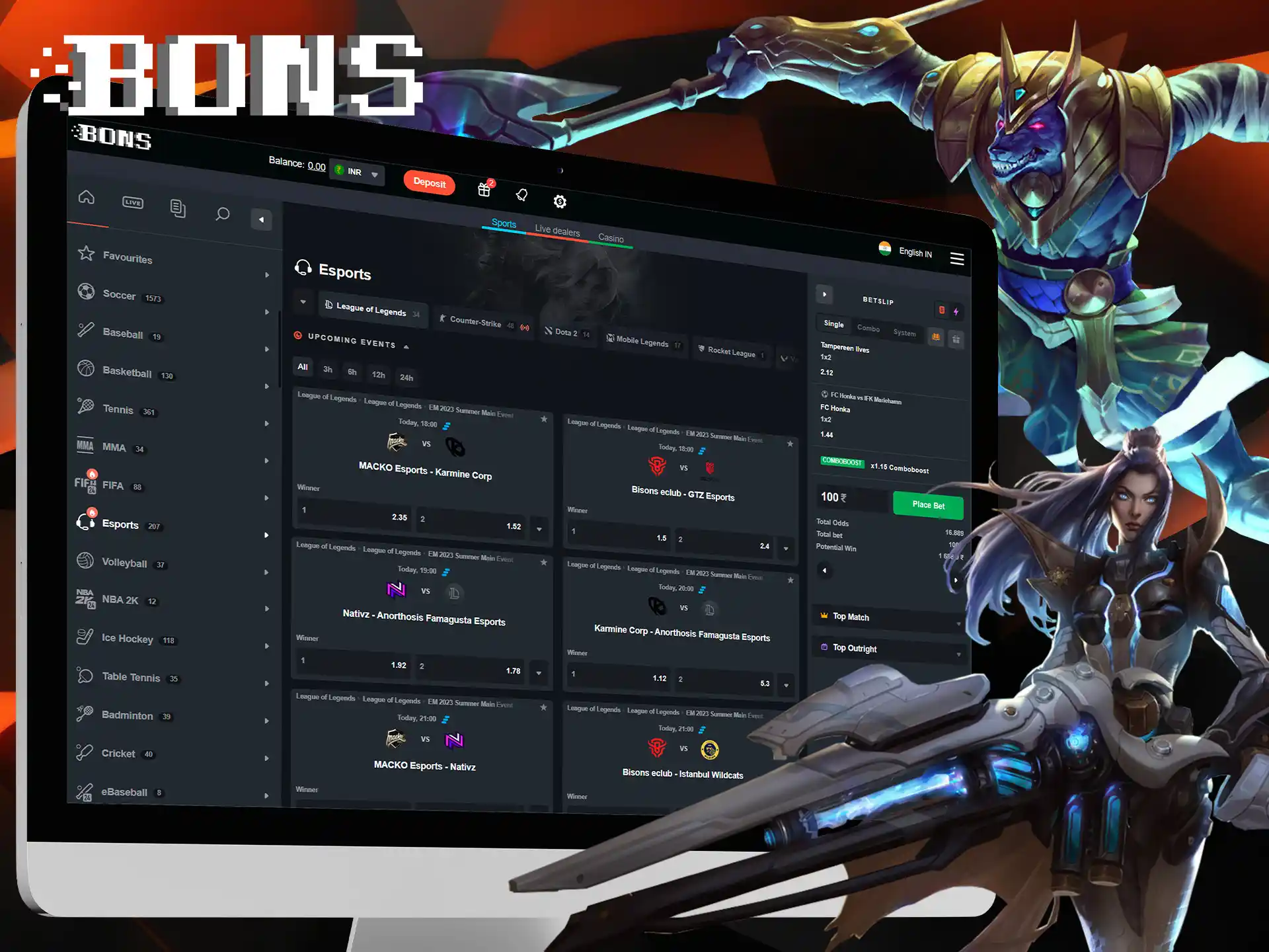 Place bets on many important tournaments of the popular game in India.