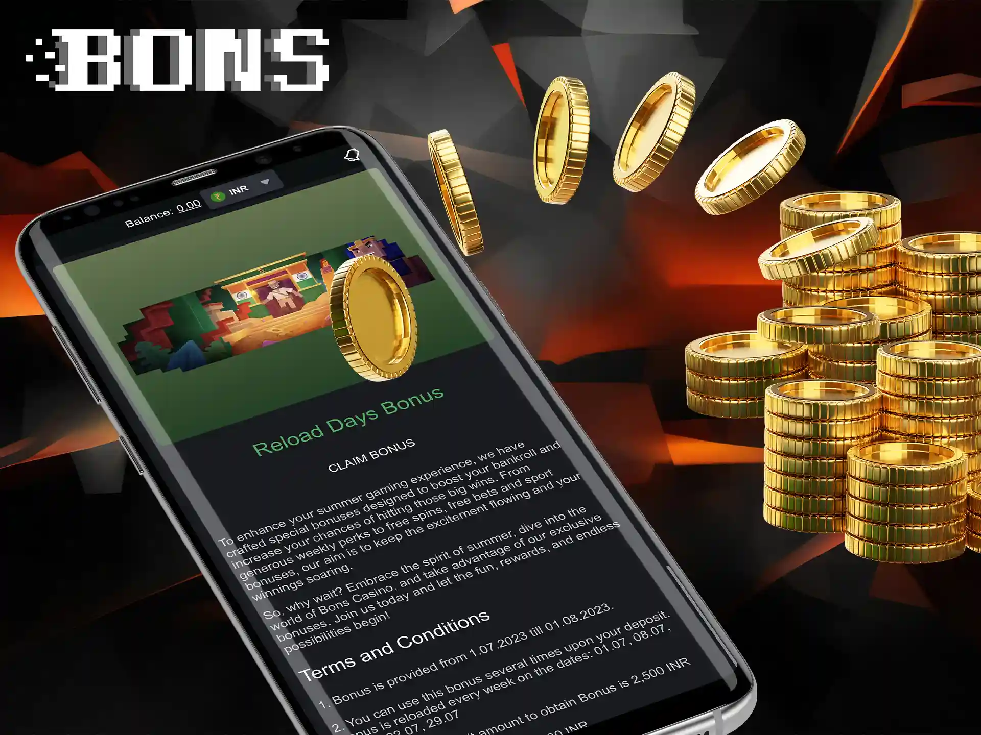 Get a bonus every Monday at BONS Casino.