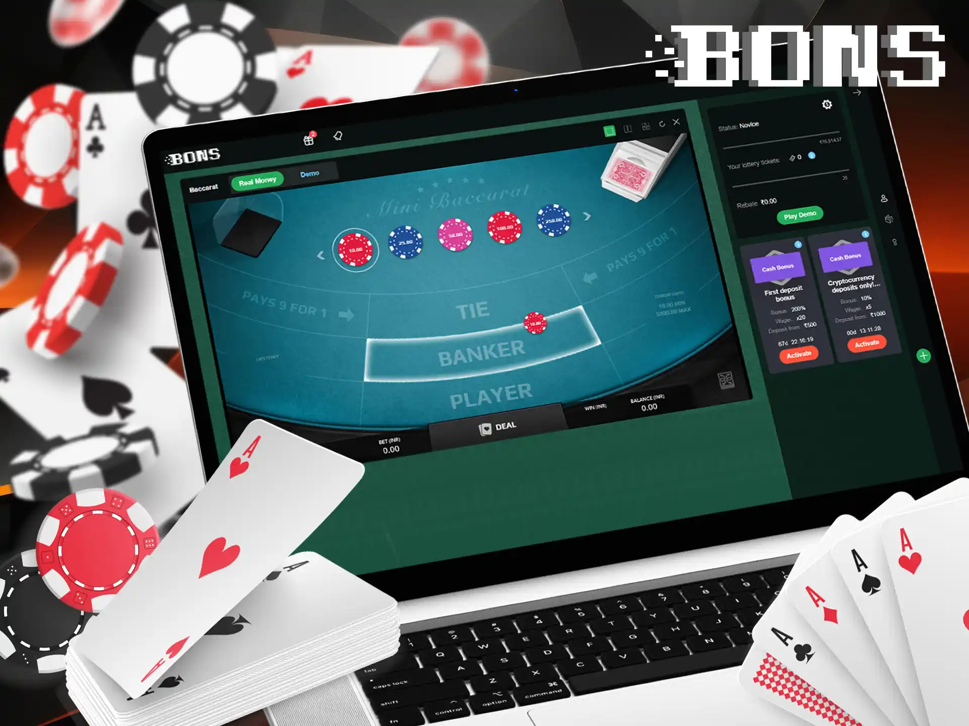 Play a card game with a quick deal and place your bet.