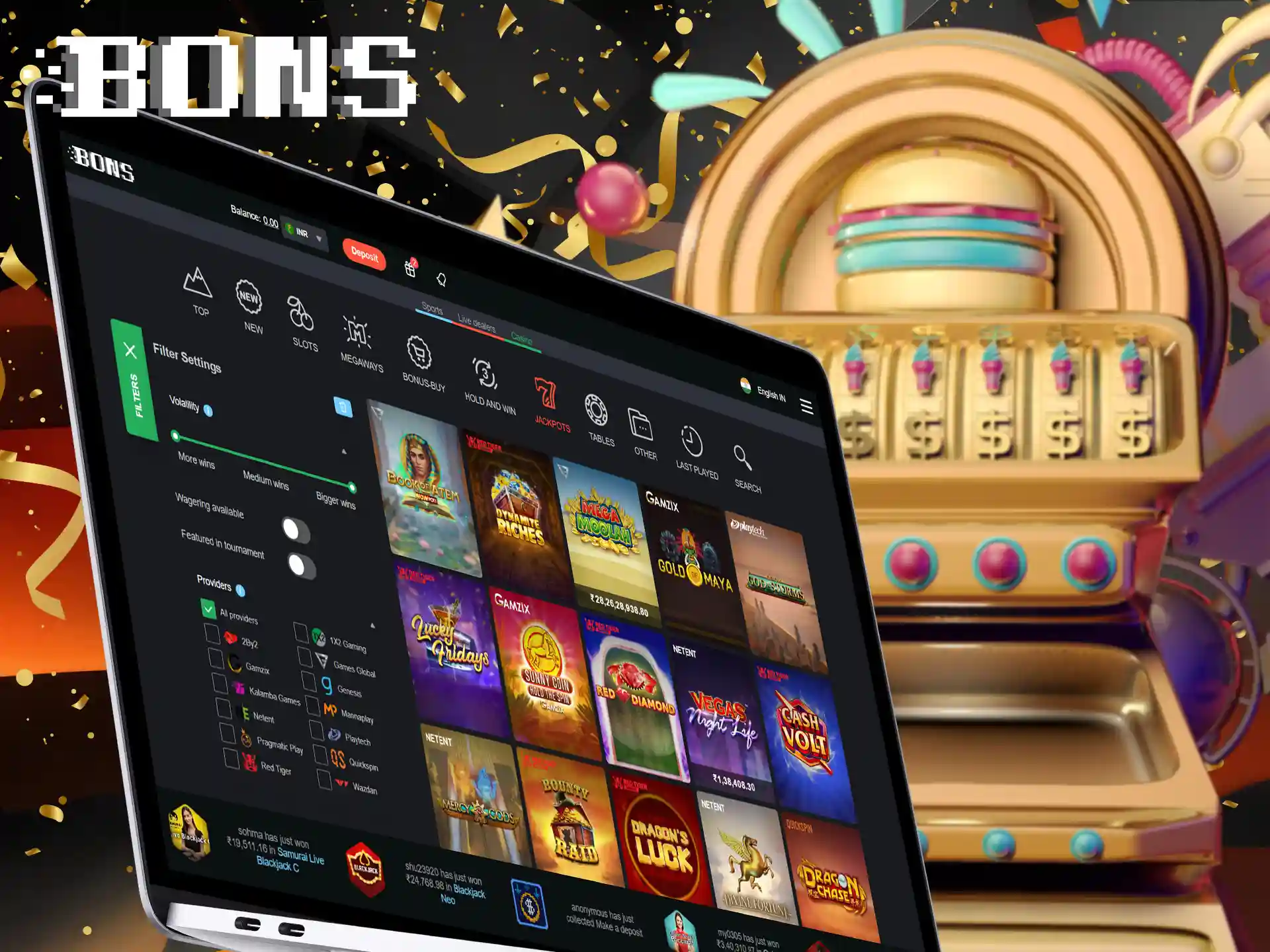 A special category of slot machines with a chance to win jackpot.