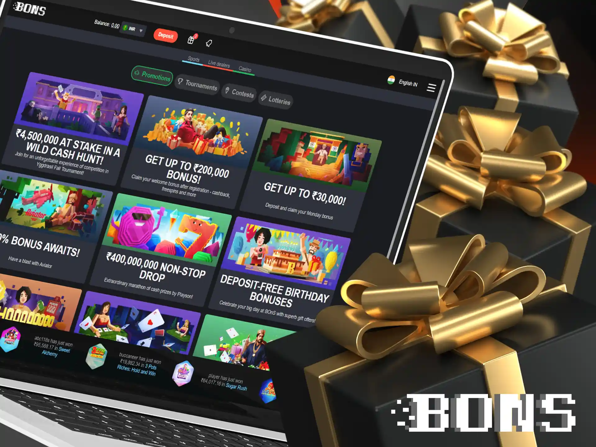 Open the bonus section on the BONS website and receive regular benefits.