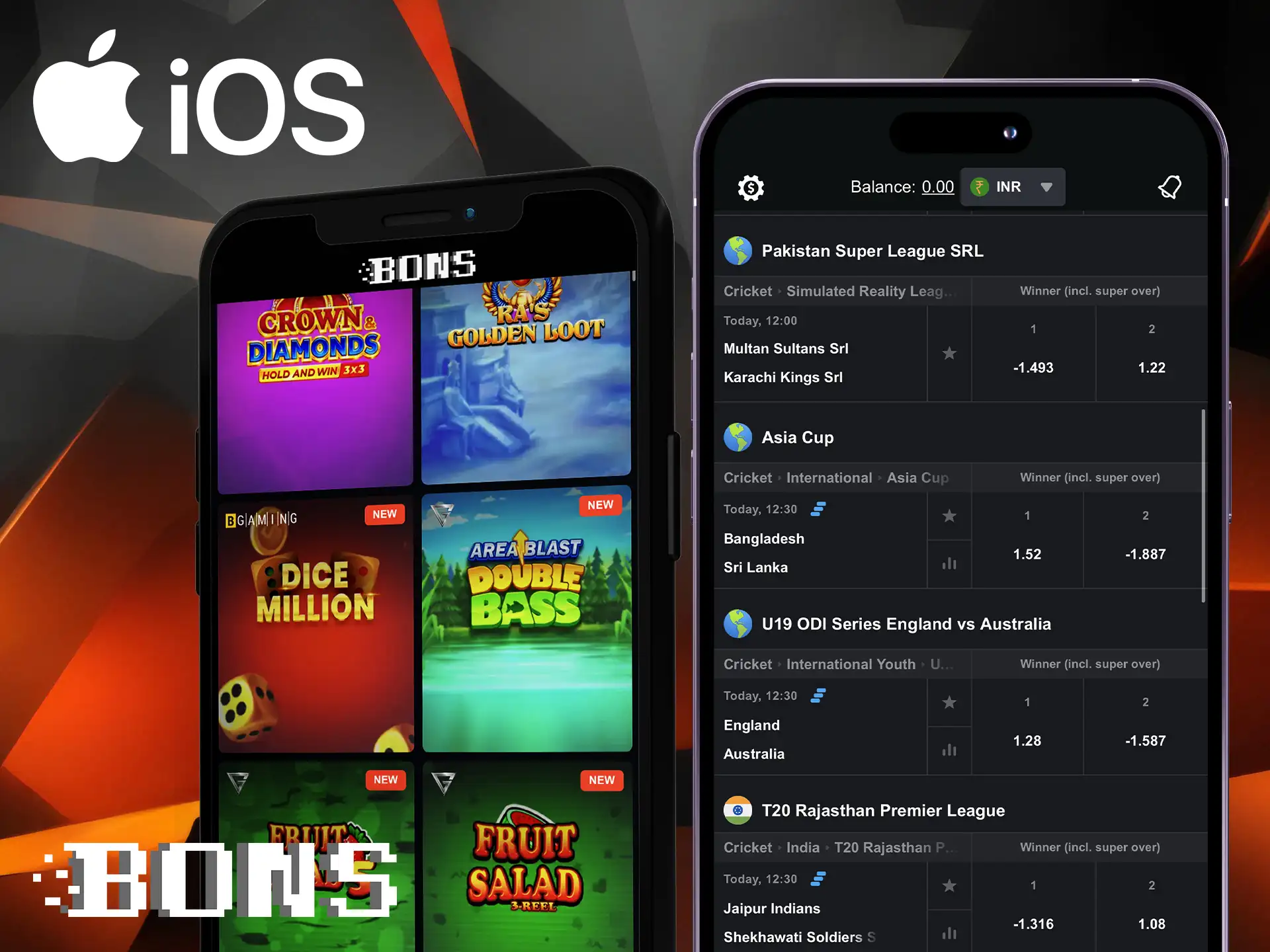 All modern ios smartphones and tablets can work with the BONS app.