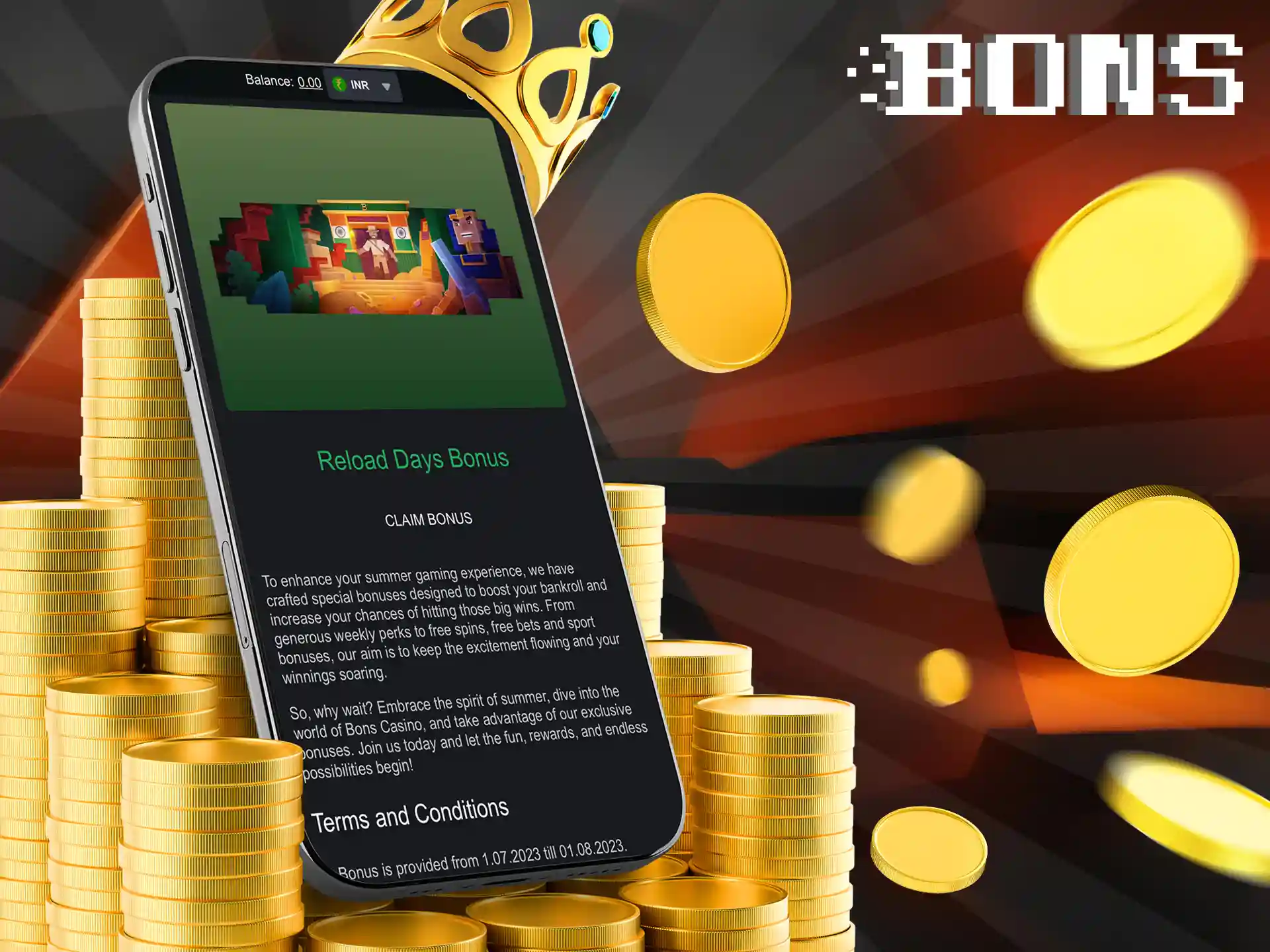 Make a deposit of at least 2,500 INR and get +100% every Monday.