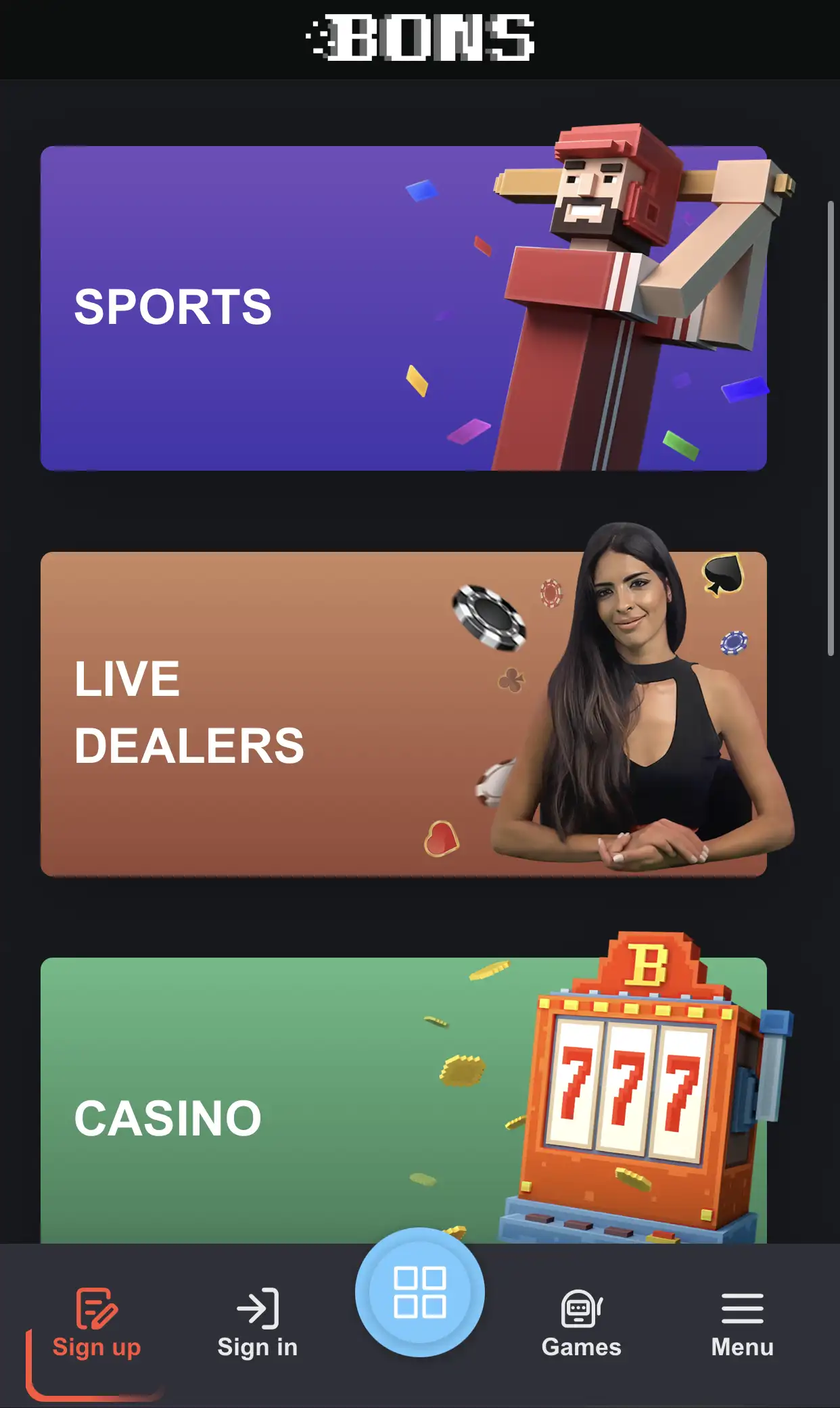 Go to the Bons home page to place your bet.