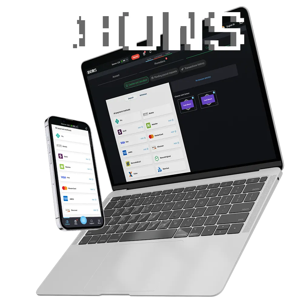 Make a deposit on the official website and the Bons mobile app immediately after signing up.
