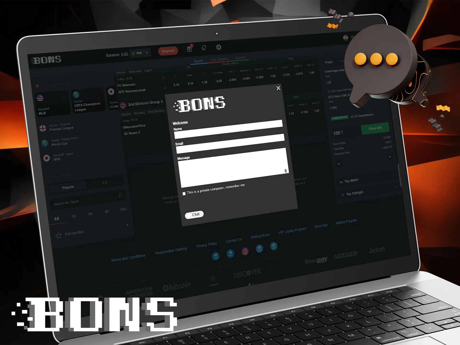 To leave a request contact the Bons support team by email.